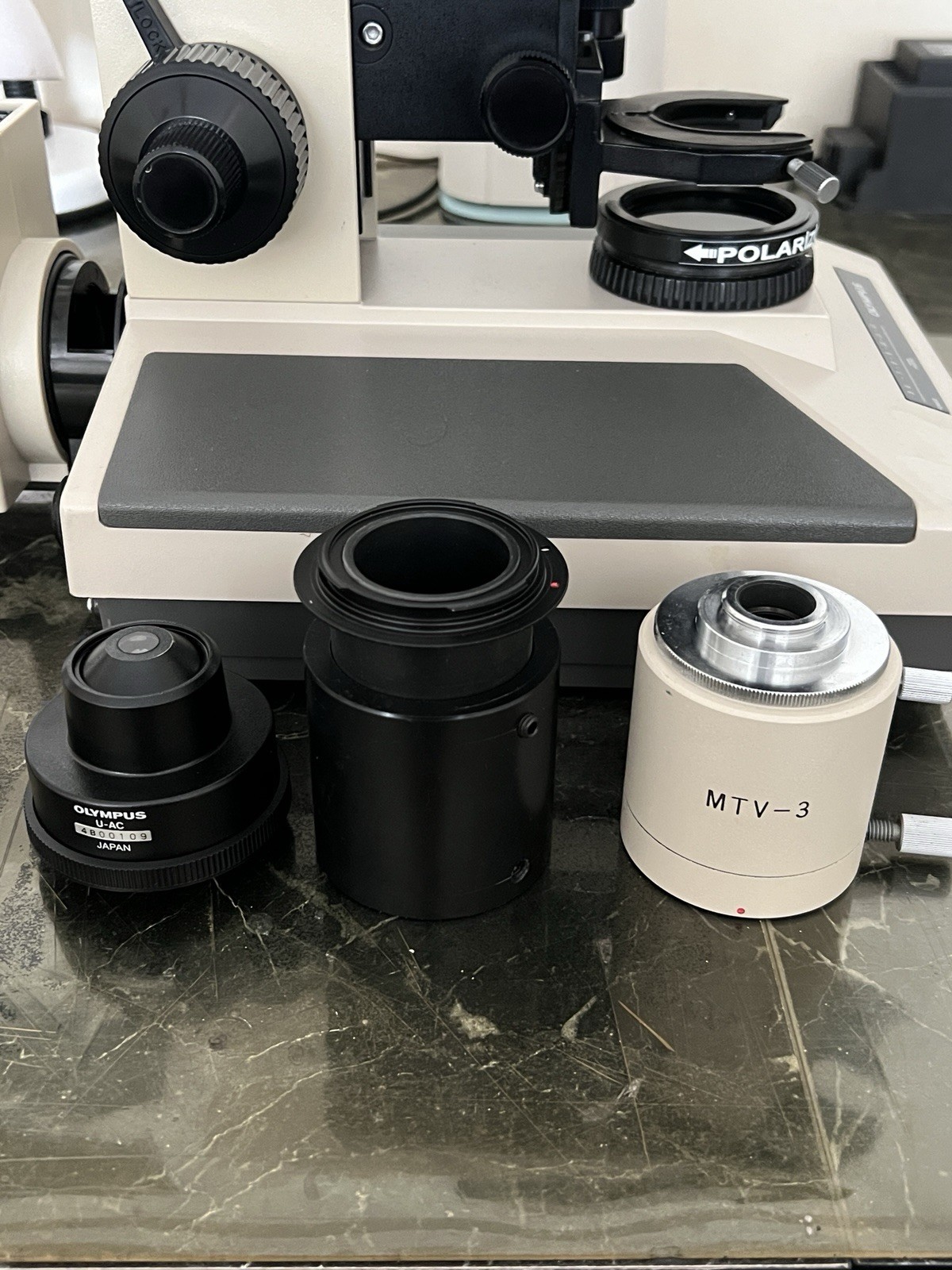 Olympus BH2/BHS Trinocular 100W Polarizing Microscope + MTV-3 + S-Plan Optics