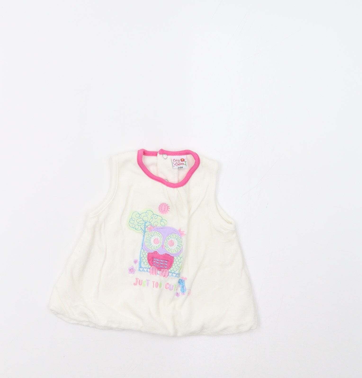 Cutey Couture Baby White Polyester Blend Tunic Blouse Size 3-6 Months