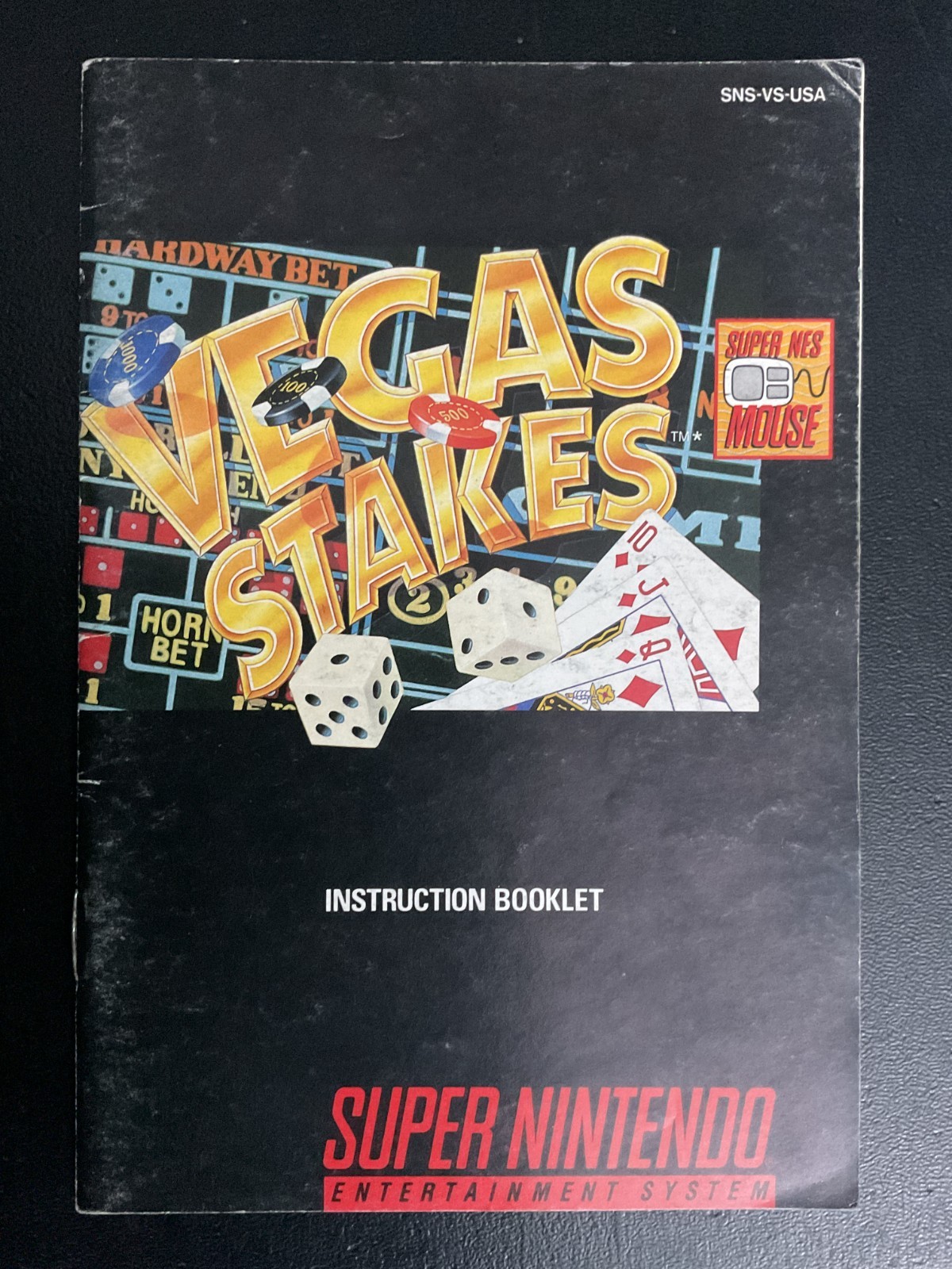 Vegas Stakes SNES Super Nintendo Instruction Manual Only