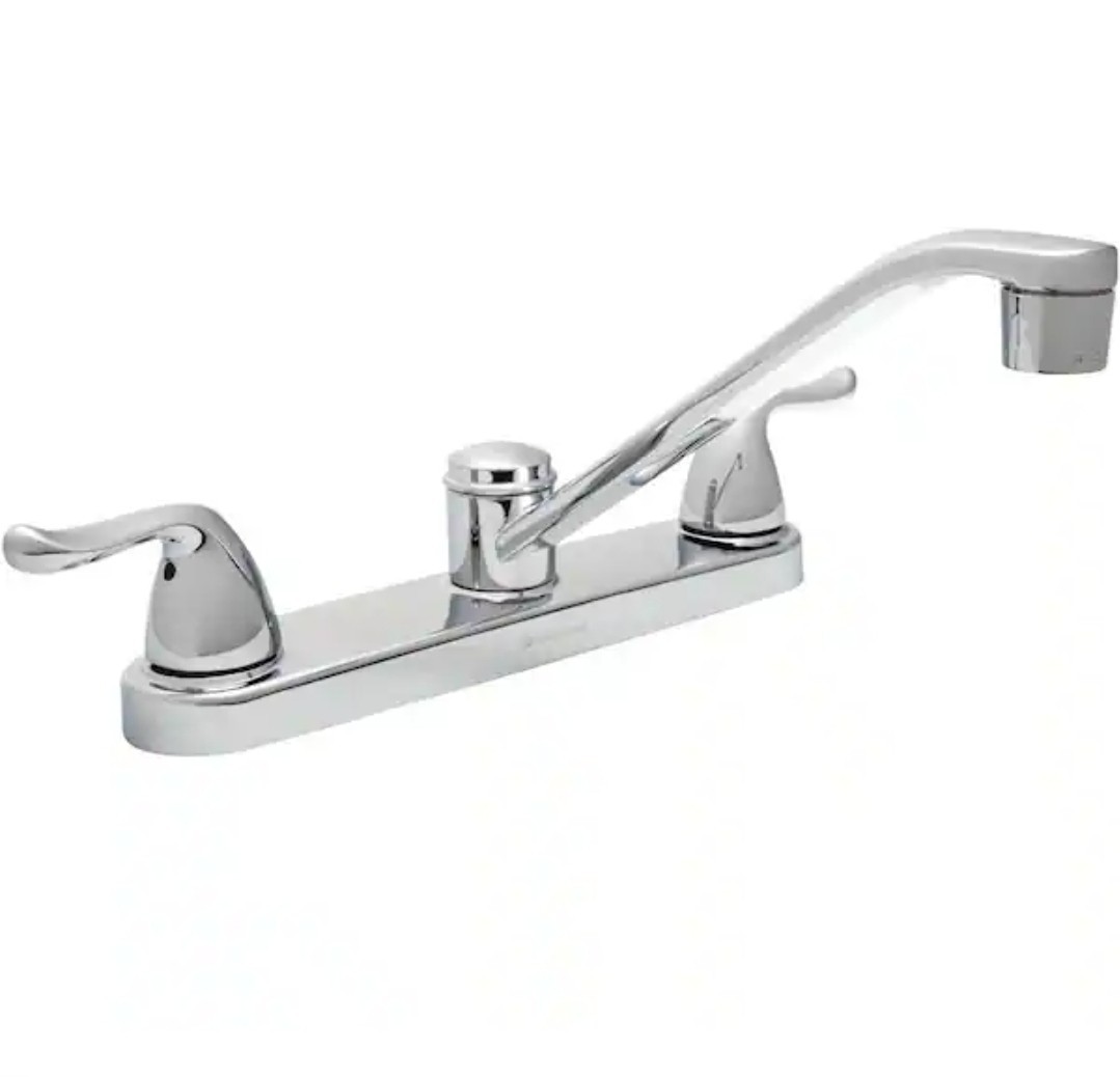 Glacier Bay Constructor Double Handle Standard Kitchen Faucet in Chrome