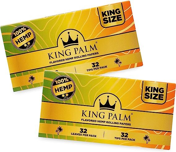 King Palm | Flavored Rolling Papers and Tips | 32 Papers and 32 Tips | Mango