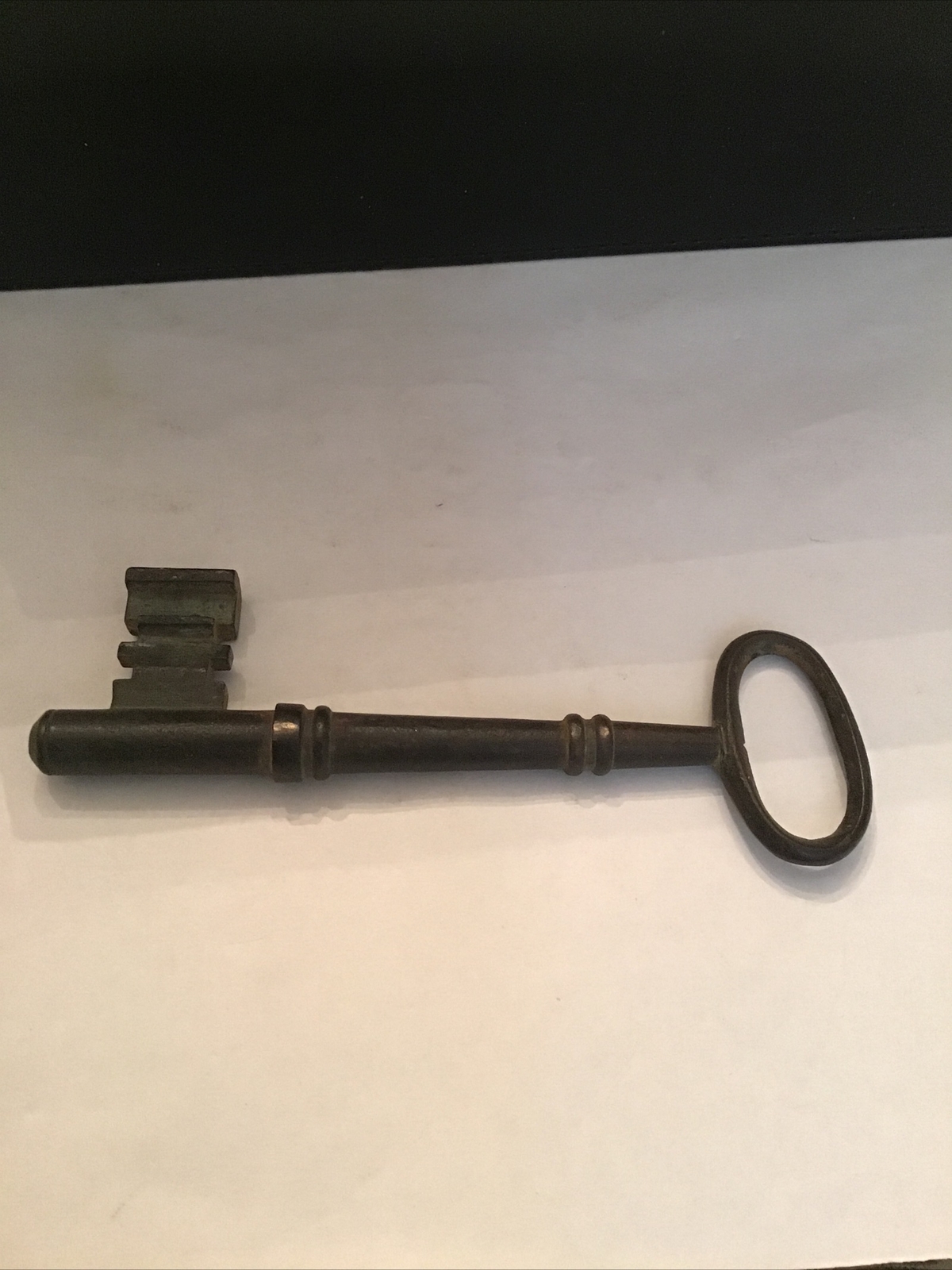 Antique Iron Skeleton Key 1.3/8” X 4.7/16” Long -Has 19.5 Marked on It.