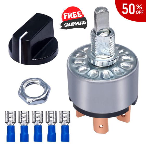 Rotary Switch 4 Position 3 Speed Fan Switch 12A 250V/16A 125V Metal Fan Heater