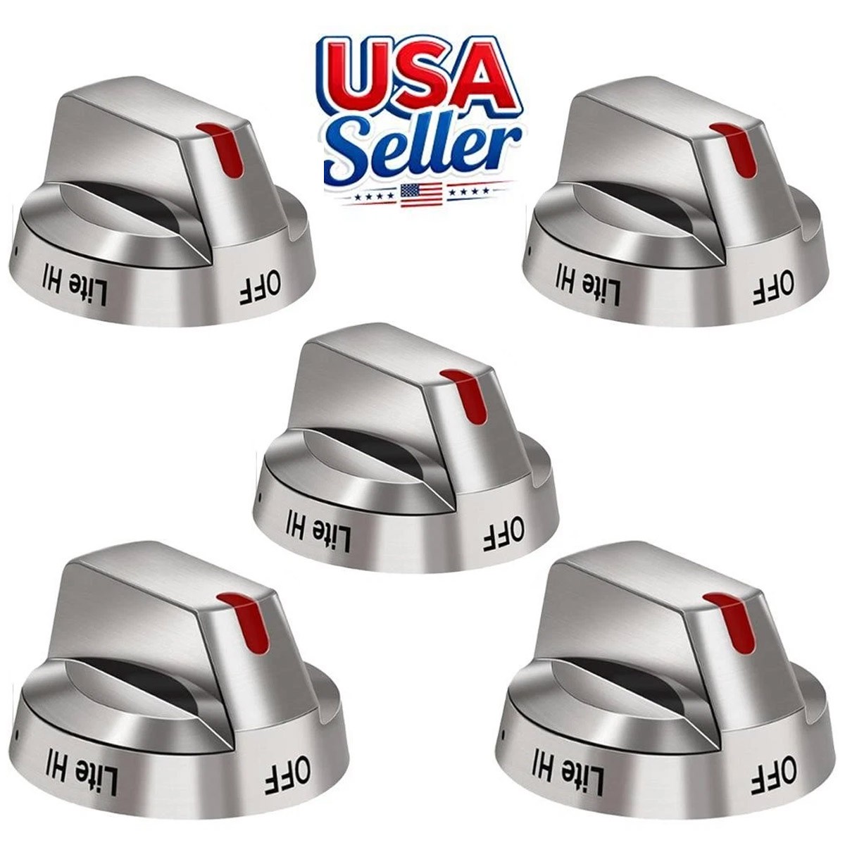 5 Pack DG64-00473A Range Top Burner Control Knob For Samsung Oven AP5917439