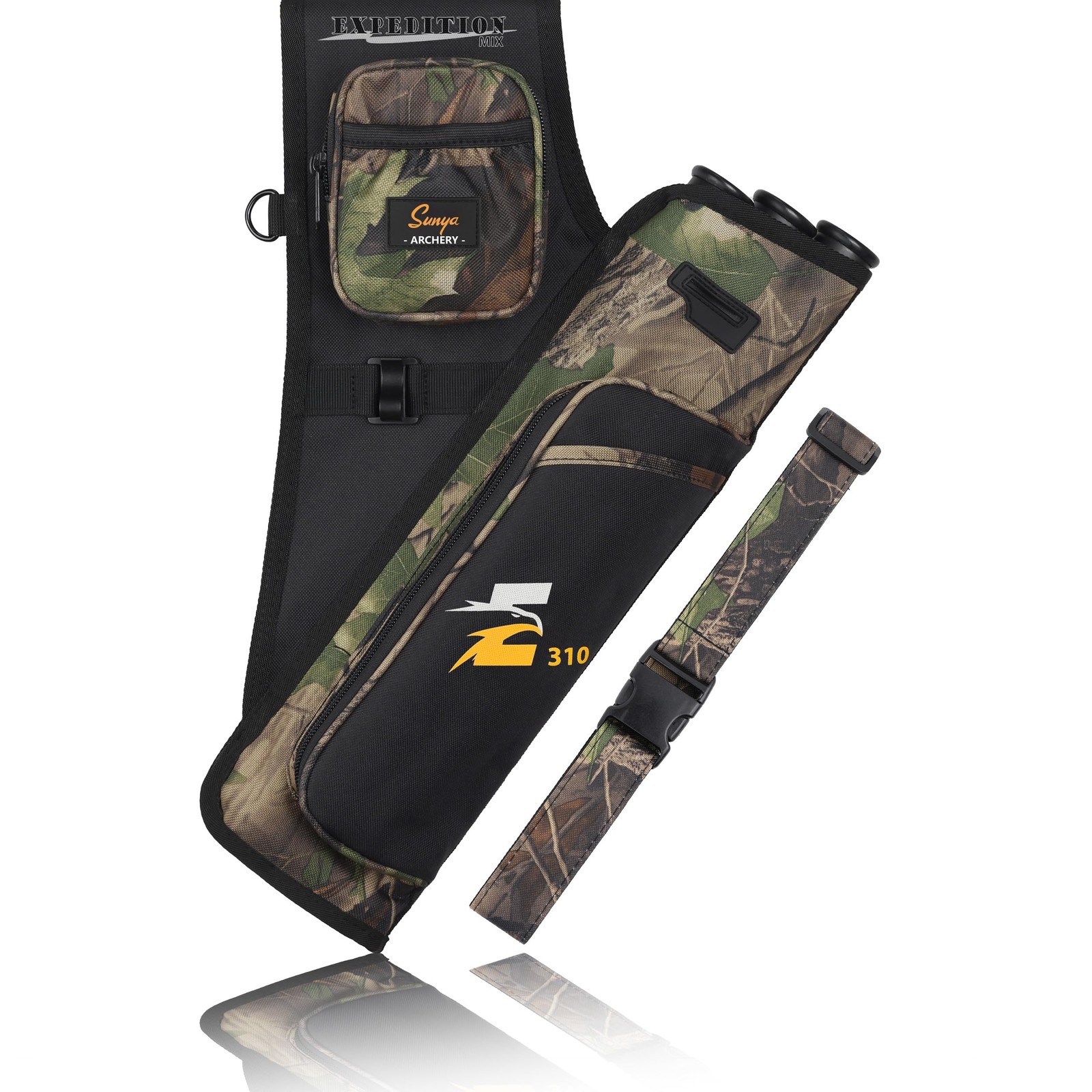 Archery Hip Quiver for Arrows. Includes 3 Tubes Arrow Holder, Pockets and Wai...