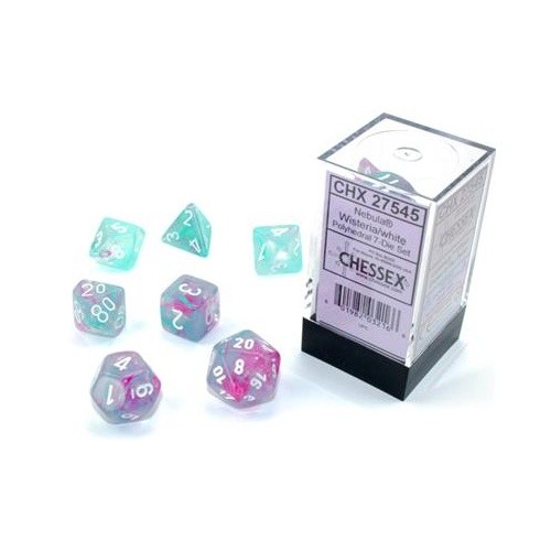 Chessex Polyhedral 7-Die Set Nebula Wisteria/White