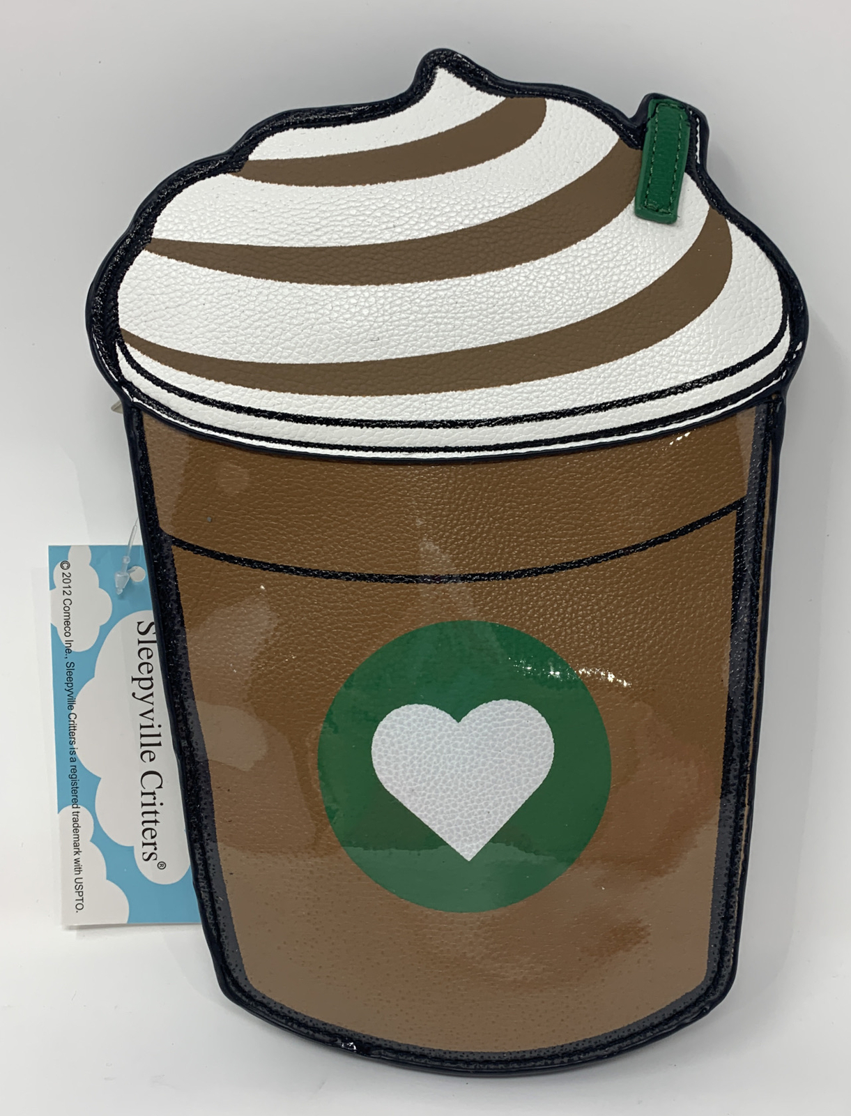 Sleepyville Critters Frappuccino Coffee Heart Crossbody Purse Bag NWT Comeco