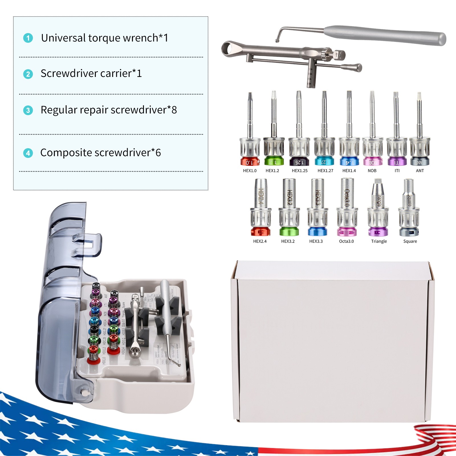 Universal Implant Prosthetic Kit-Screwdriver Multi-Unit Abutment Driver Wrench