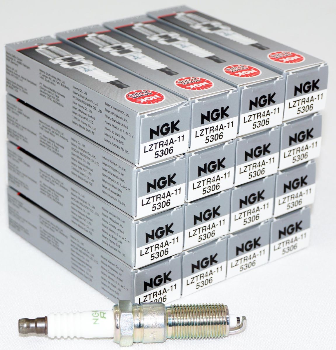 Set of 16 NGK 5306 LZTR4A-11 V-Power Spark Plugs