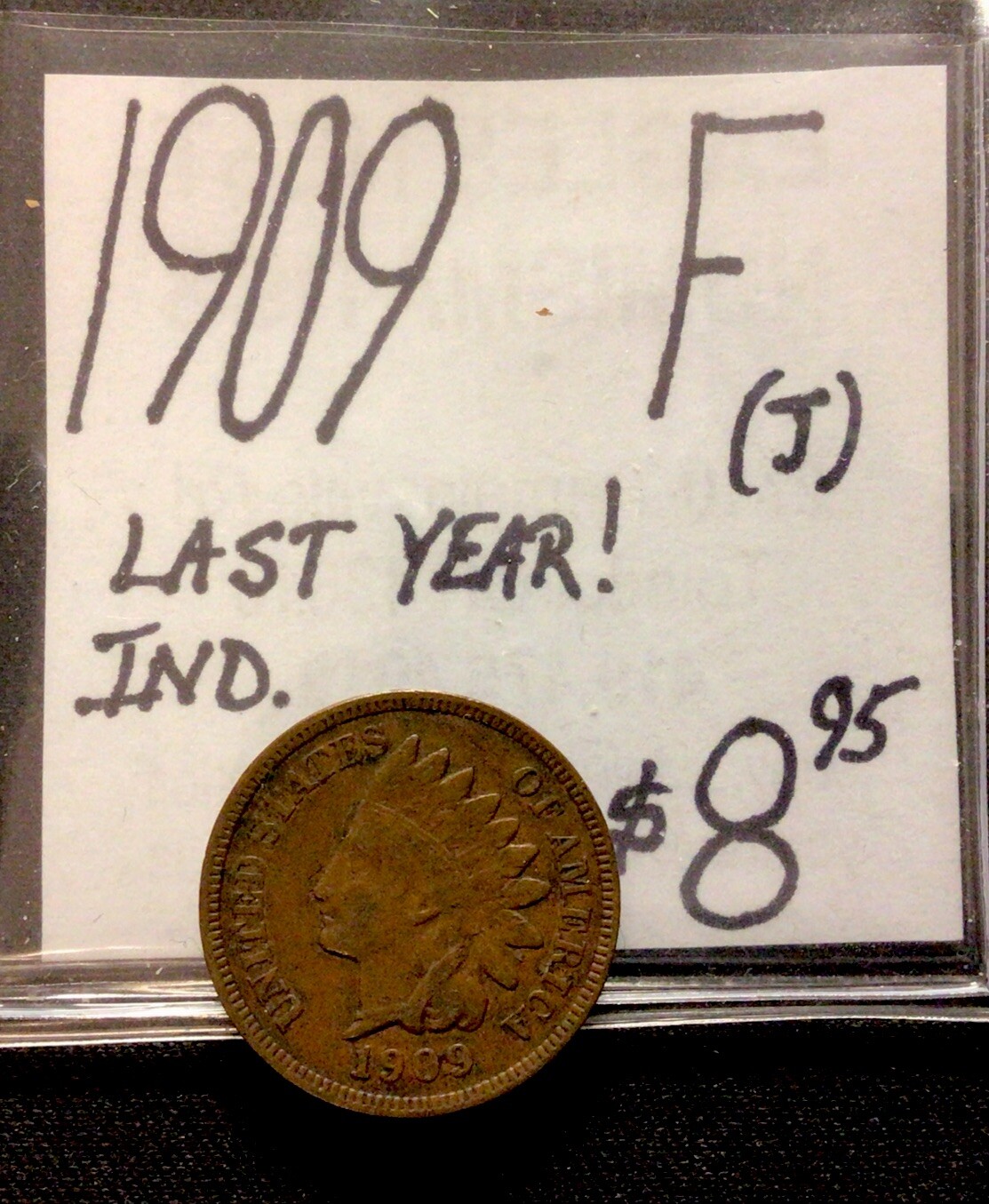 1909 Lincoln Wheat Cent F! Last Year Indian Cent! ENN Coins
