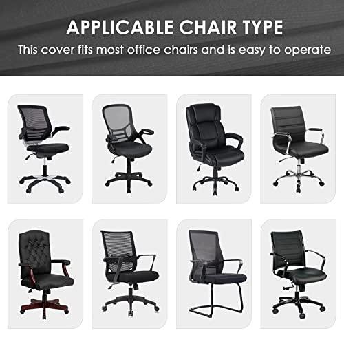 SARAFLORA Office Chair Cover- Large, Black- Removable Computer Chair Cover for