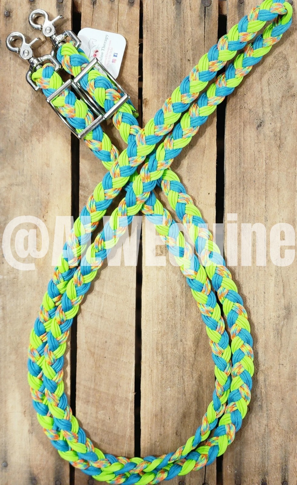 BRAND NEW Neon Green, Light Blue, & Summer Mix 7ft Adjustable Paracord Reins