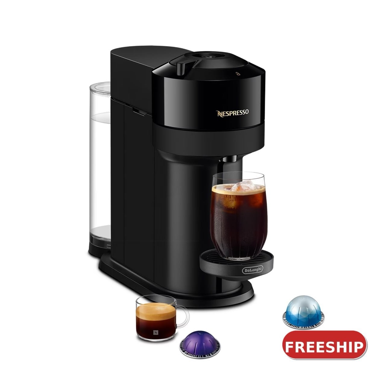 Nespresso Vertuo Capsule Coffee Machine Black, Espresso & Latte, Auto Shut-off
