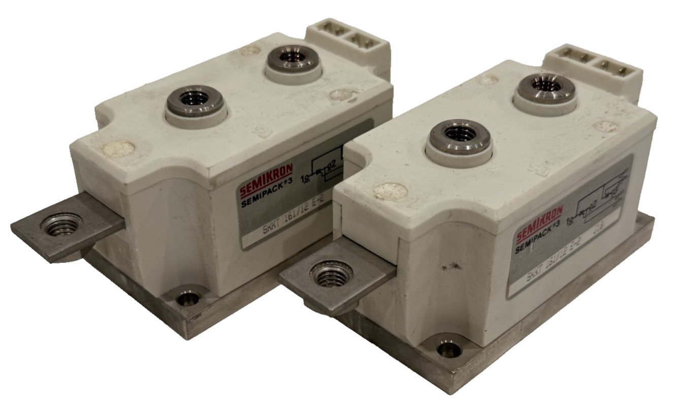 LOT OF 2 GE SEMIKRON SKKT 161/12 E-2 J18 MODULE SEMIPACK 3 SKKT16112E2J18