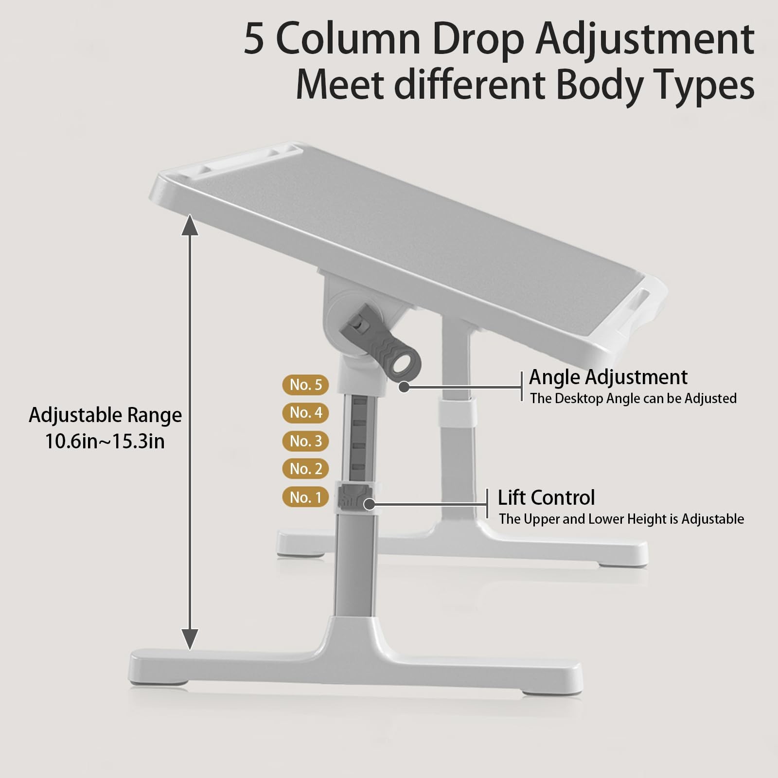 Laptop Desk for Bed, Adjustable Beds Table with USB Charge Port, Foldable Lap...