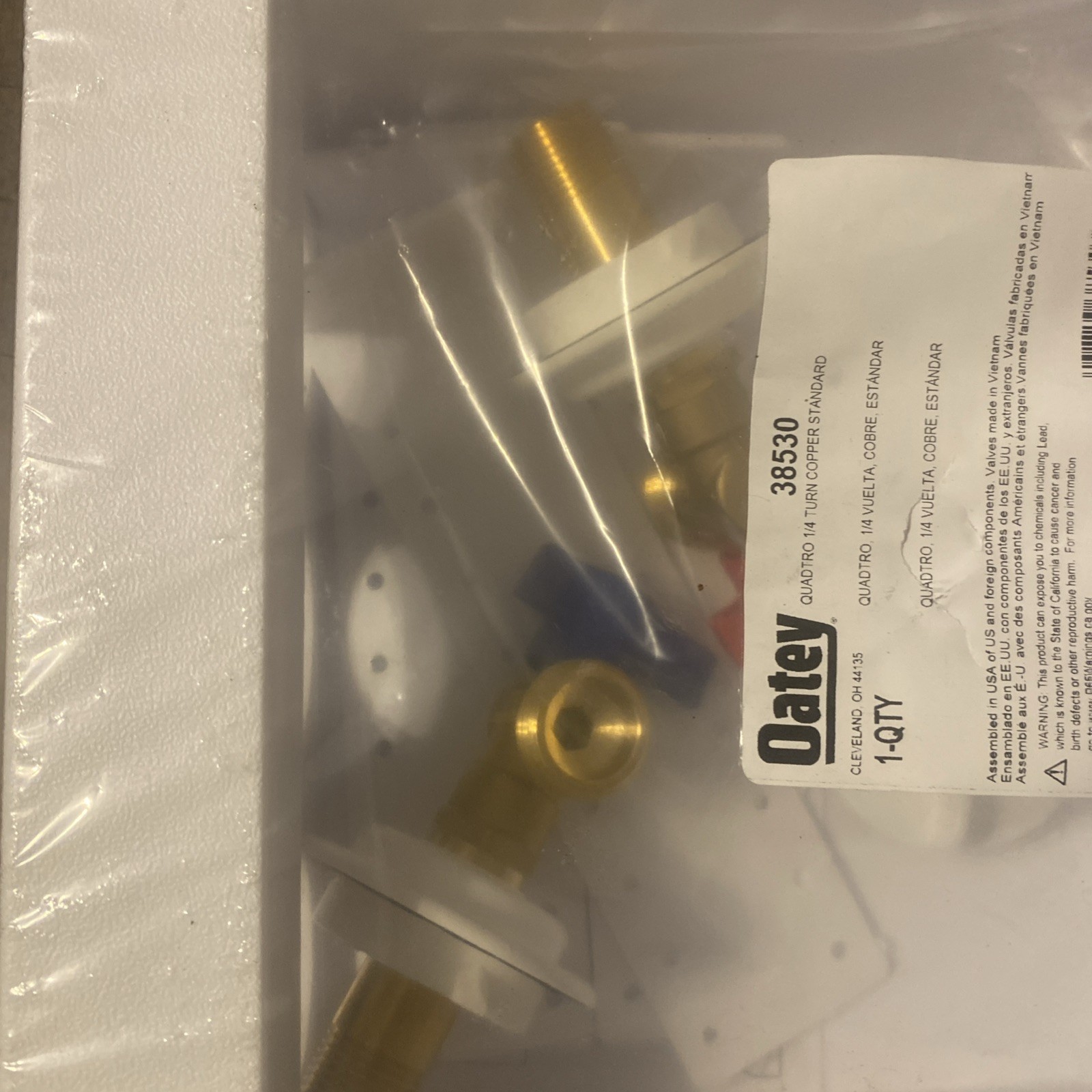 Washing Machine Box BRS Ball No 38530 Oatey Company 1/4 turn copper standard