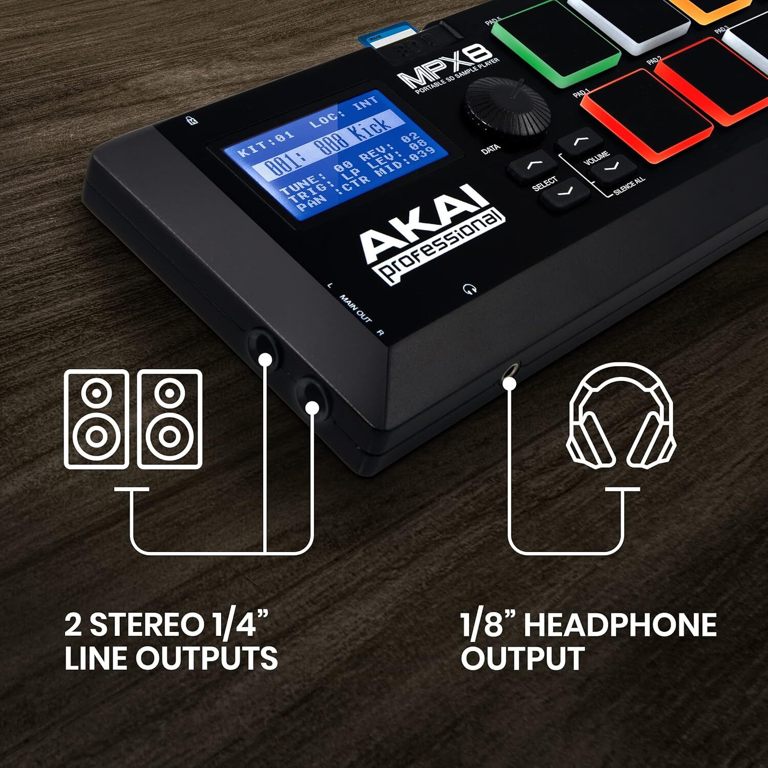 Akai Professional MPX8 Sampler 8 Pad Finger Drum Machine