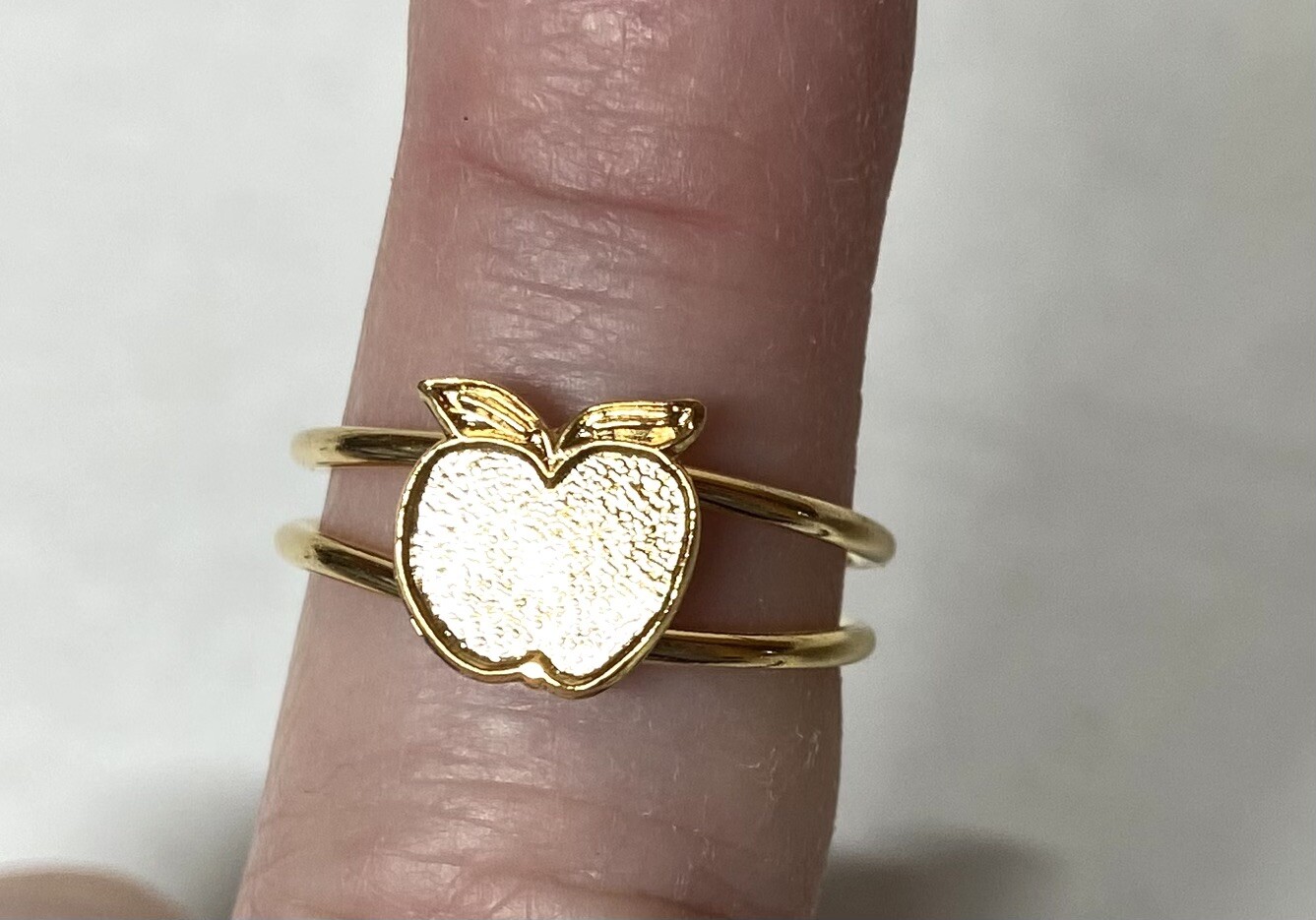 24x Gold Plate Ring with Apple Fruit design- one size fits most- wholesale lot