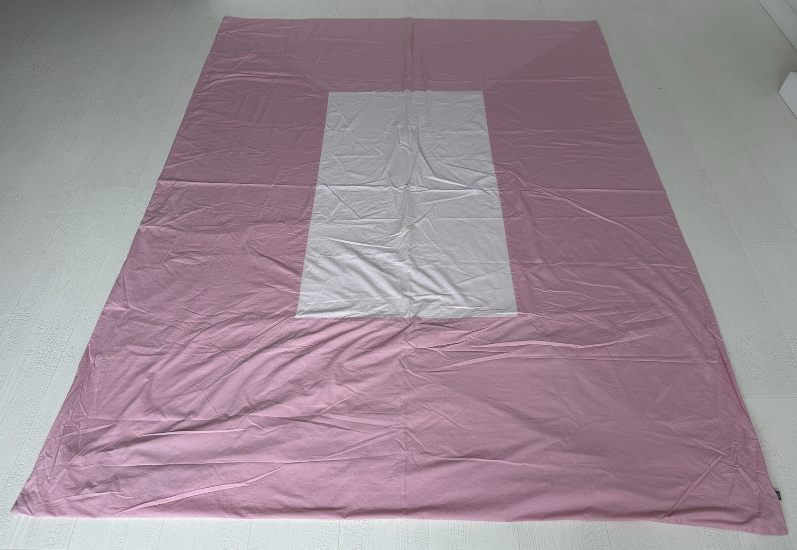 Serena & Lily Twin Duvet Cover & Stand Pillow Sham Set Pink/White Cotton 2 Avail