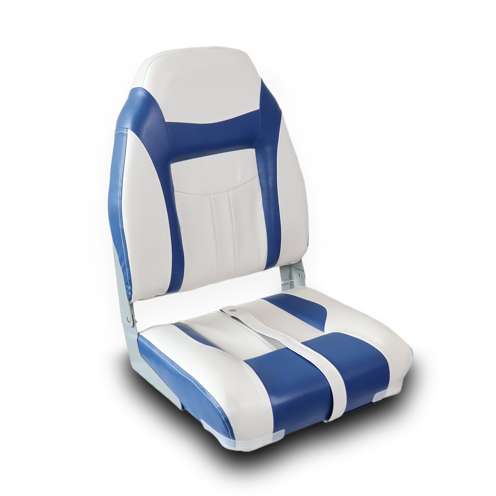 High Back Folding Boat Seats Padded Fishing Boat Chair with Backrest Bass Jon...