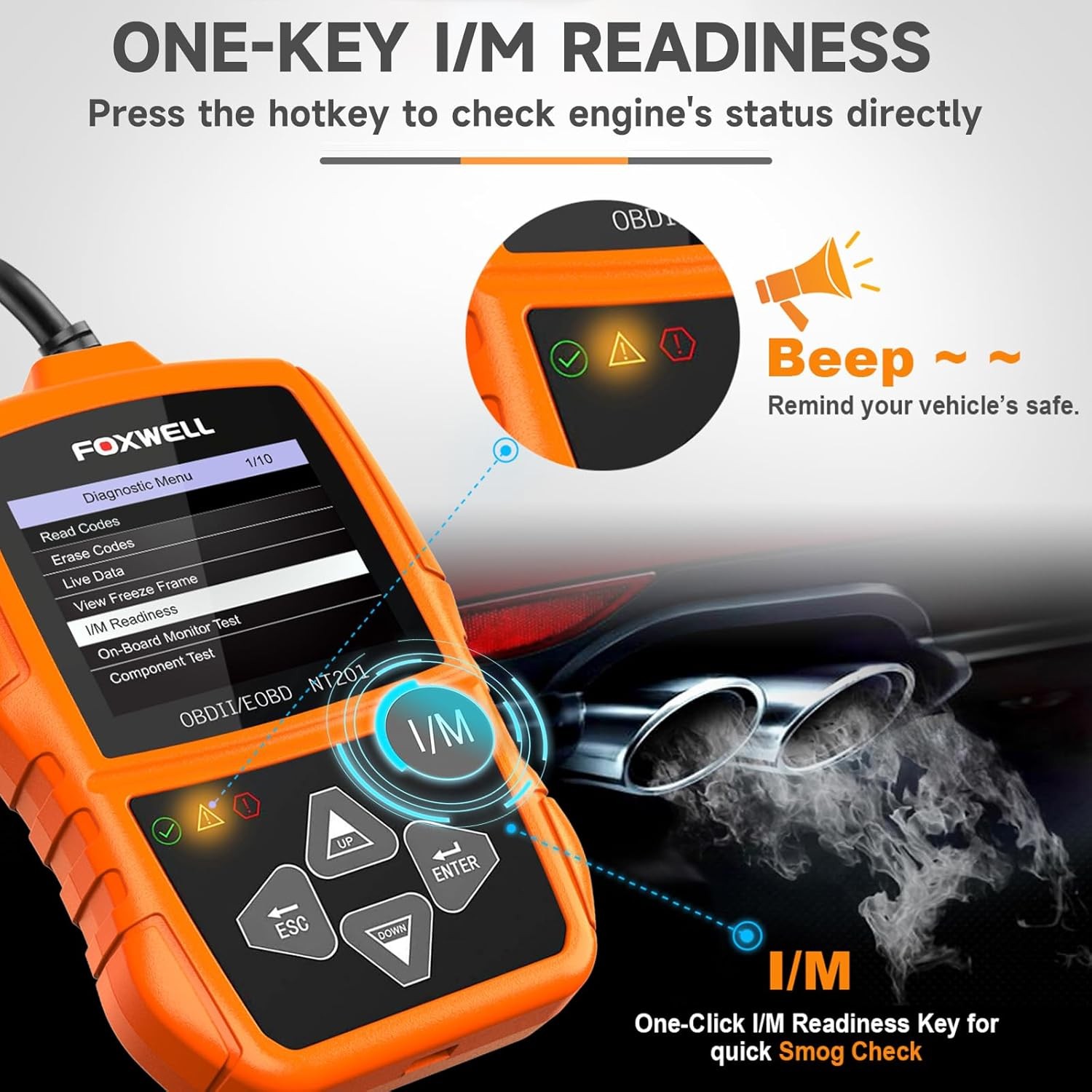 Foxwell NT201 Check Engine Code Reader OBD2 Diagnostic Scanner Read Live Data