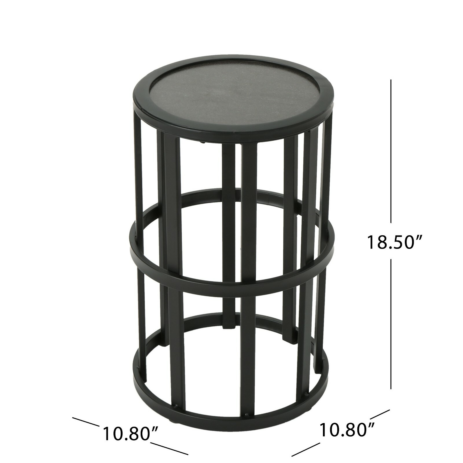 Truda Outdoor 11 Inch Grey Finish Ceramic Tile Side Table