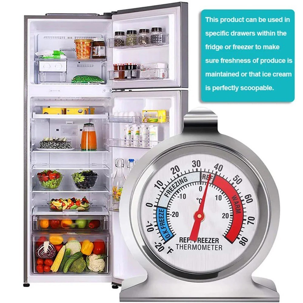 2 Pack Refrigerator Freezer Thermometer Large Dial Analog Thermometer