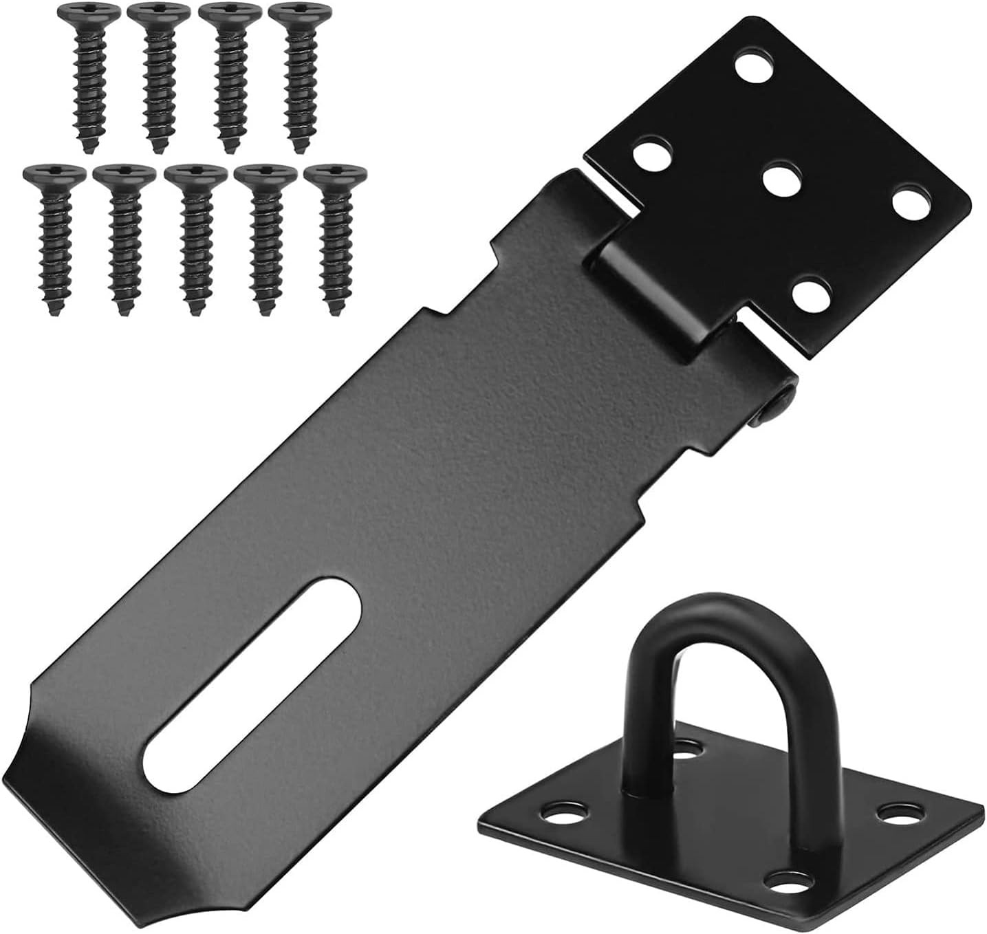 Padlock Hasp 4 Inch Door Hasp Latch Lock Stainless Steel Padlock Clasp Black Has