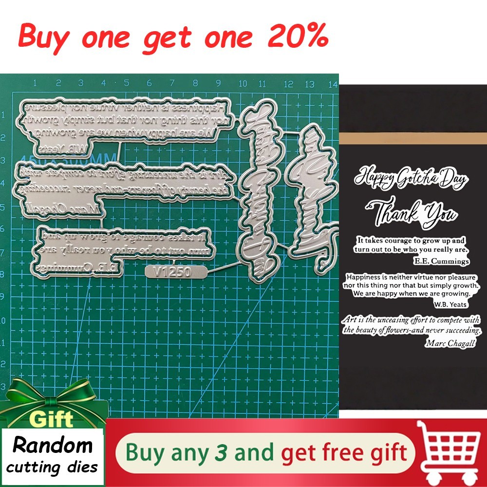 The Poet's Garden Sentiments Hot Foil Dies Scrapbooking Album Photo Embossing