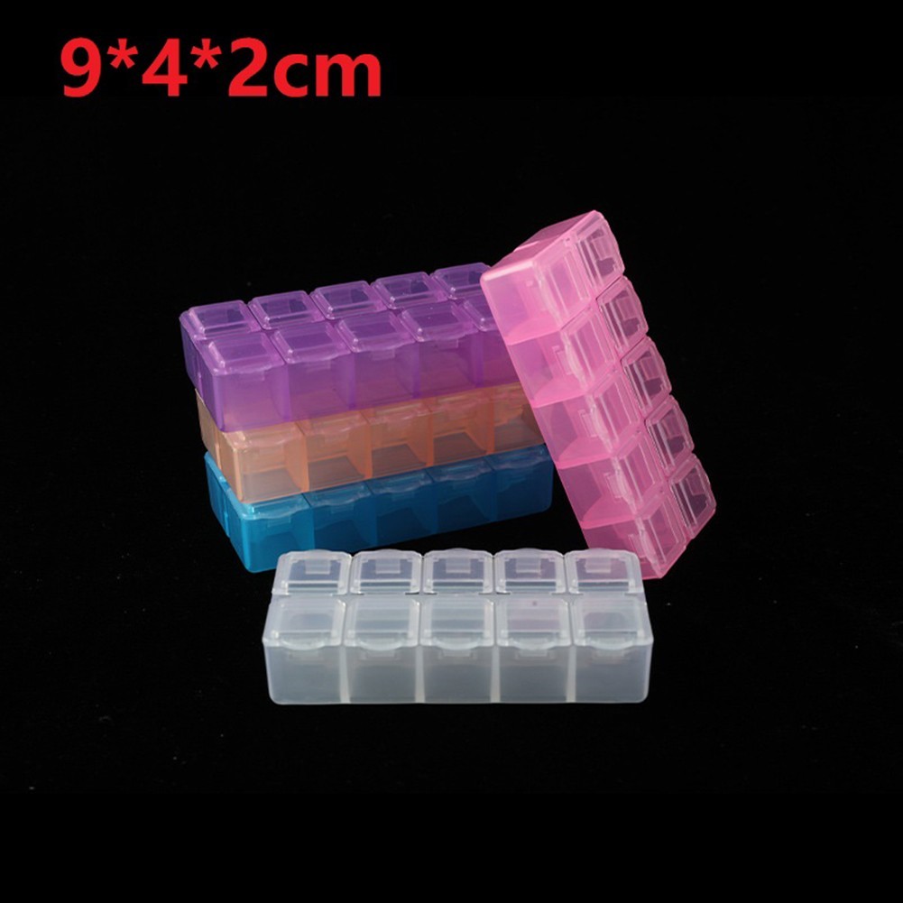 Versatile Plastic Organizer Case with 10 Compartments for Jewelry and Beads