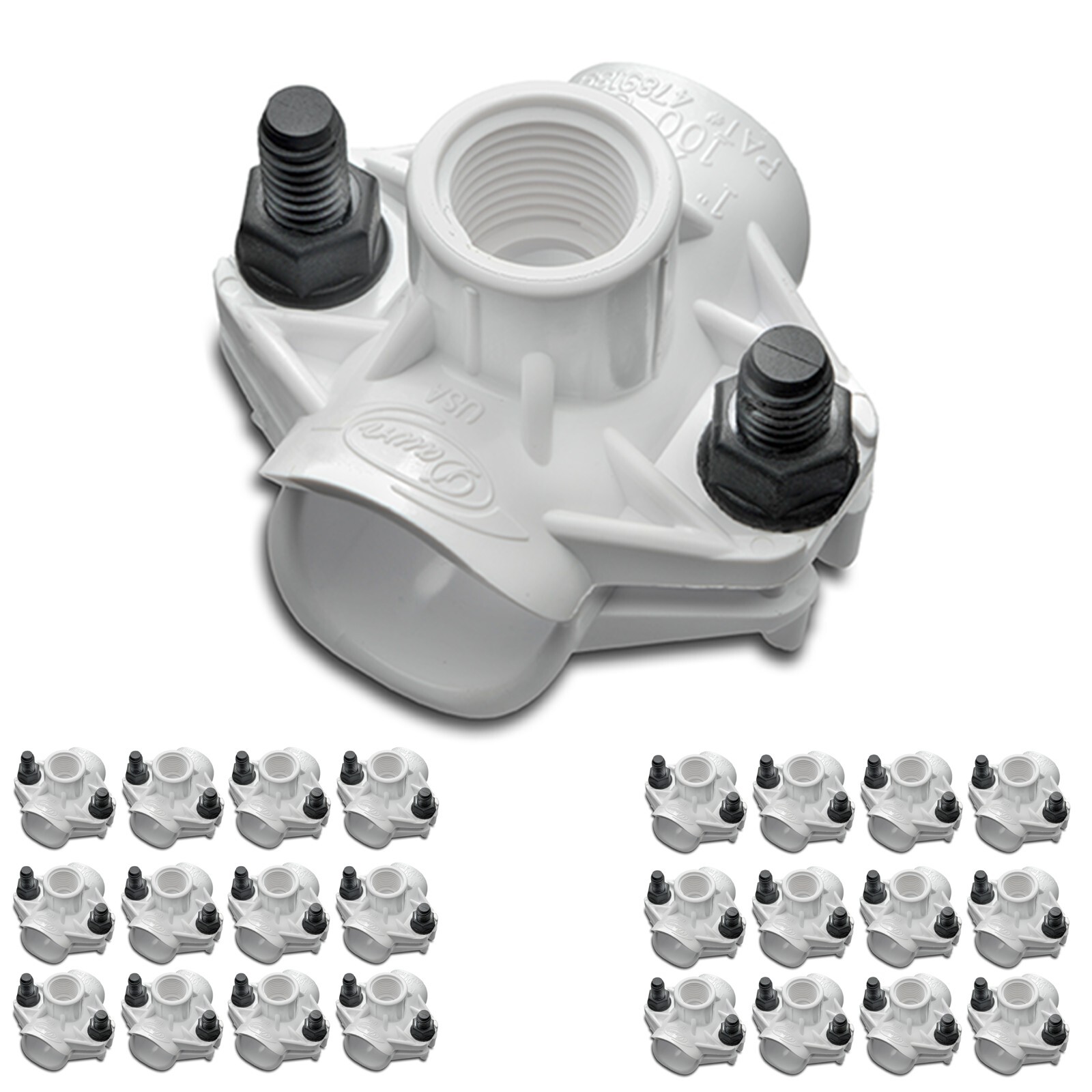 Dawn Industries 125D, 1-1/4" Poly Saddle x 3/4" FPT, KwikSeal Saddles (25pc)