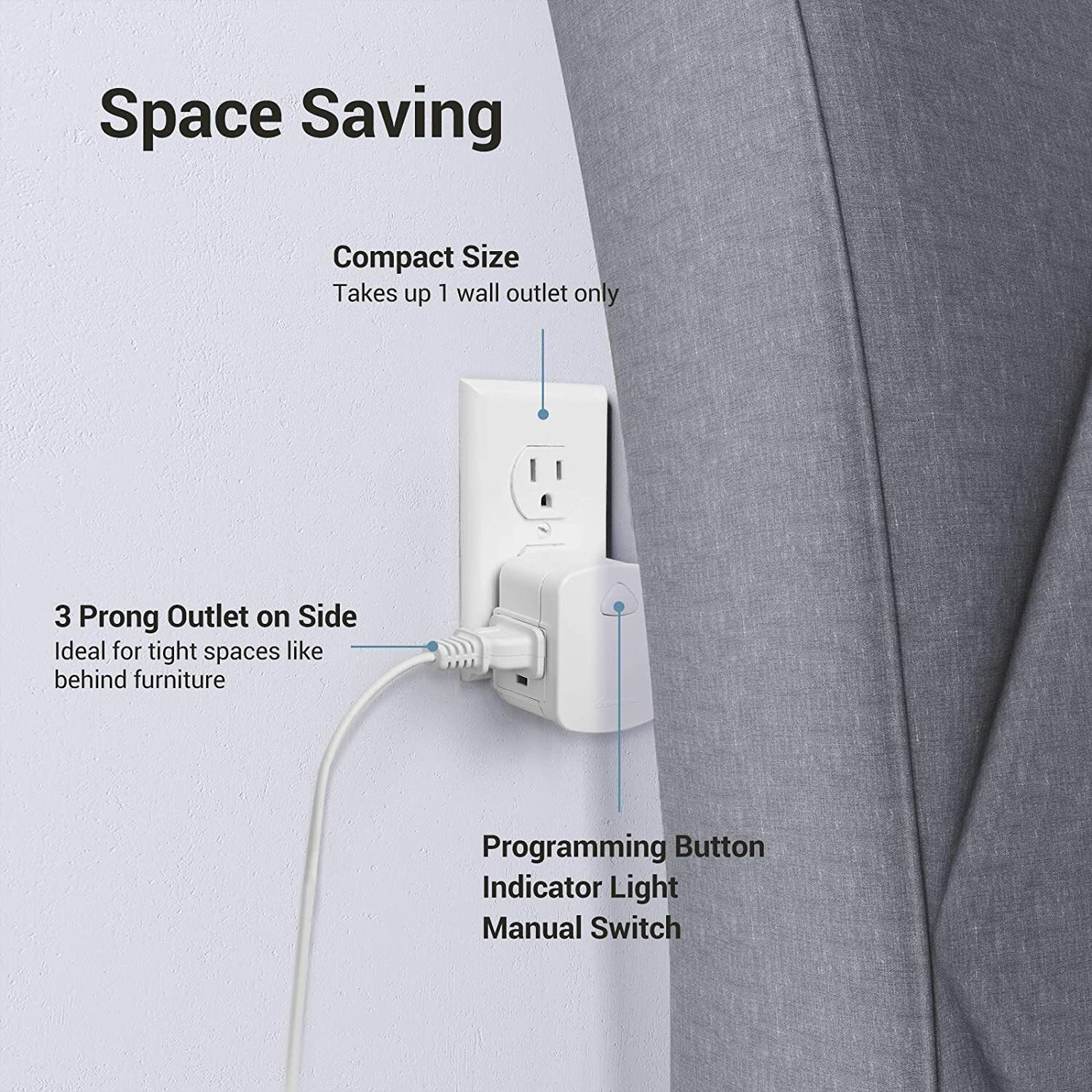 DEWENWILS Indoor Wireless Remote Controlled Outlet Plug Light Switch for Hallowe
