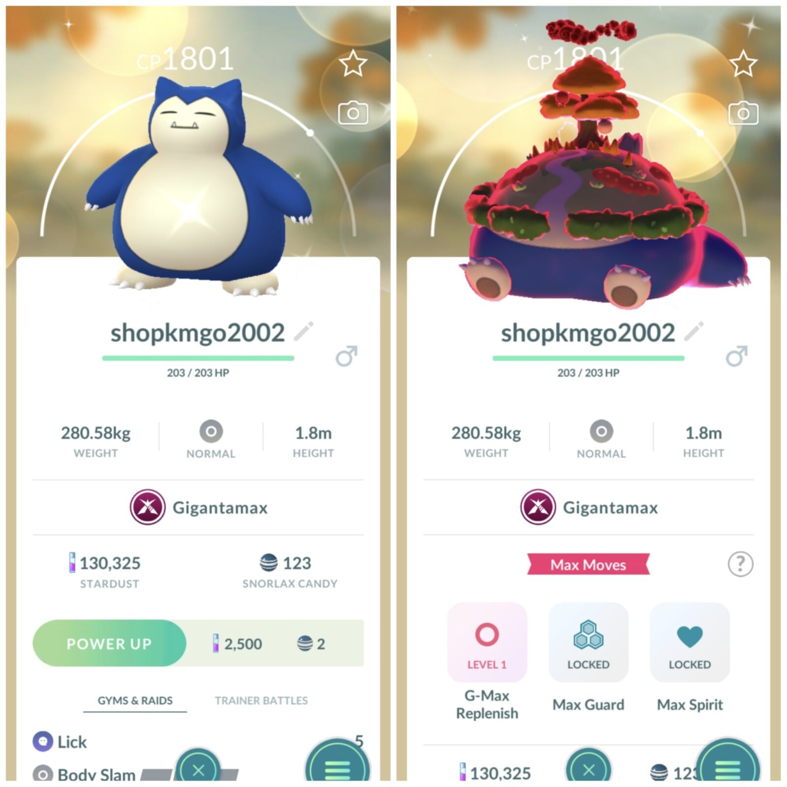 Pokémon Tra de - Shiny Gigantamax Snorlax -trade 20k dust or P T C