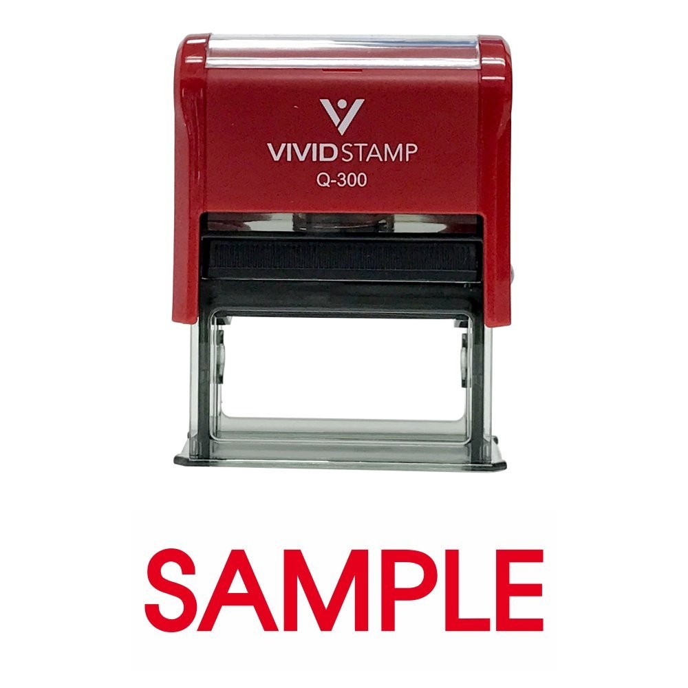 2 PCS Sample Self Inking Rubber Stamp Red Ink Large Office Business Supply