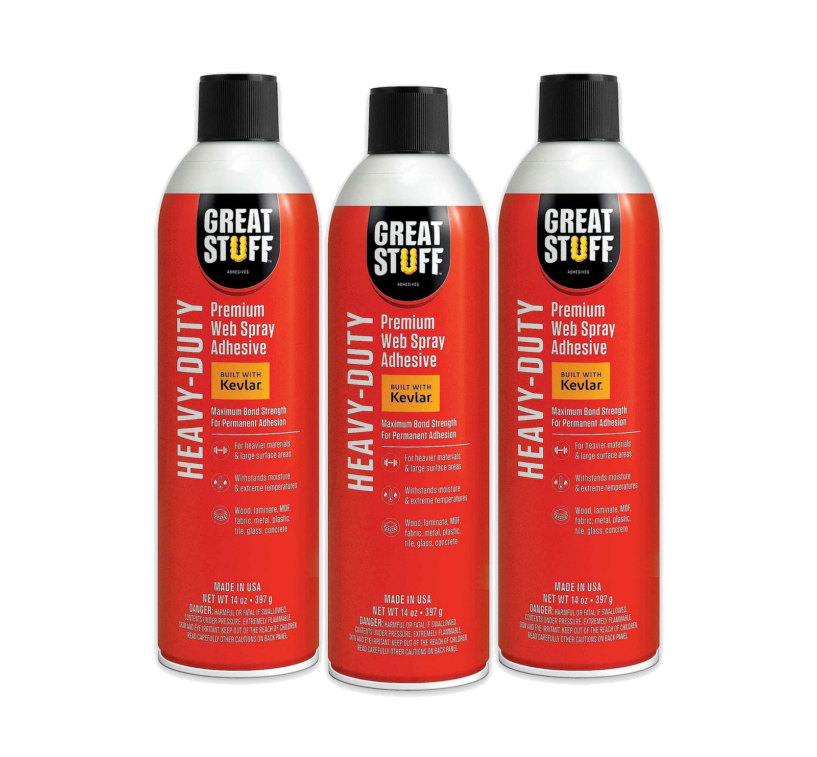 Great Stuff™ Heavy-Duty Web Adhesive 3-Pack - 14 oz - (14 oz), Clear