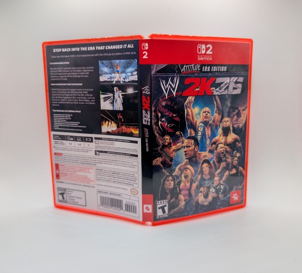 WWE 2K26 Attitude Era  - Switch 2 Red Game Case (No Game)