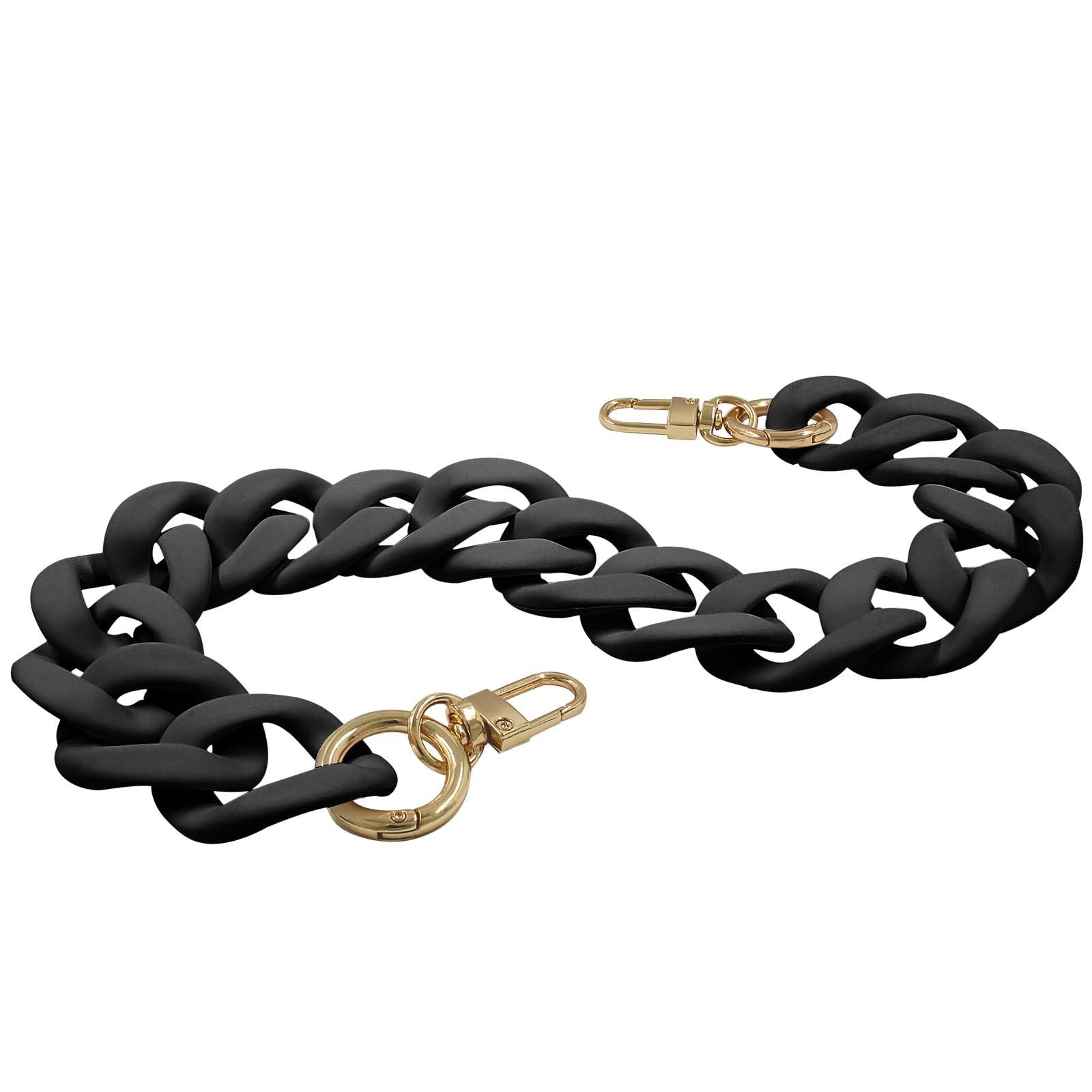 Acrylic Purse Chain Handbag Strap, Black, 17.7" Length