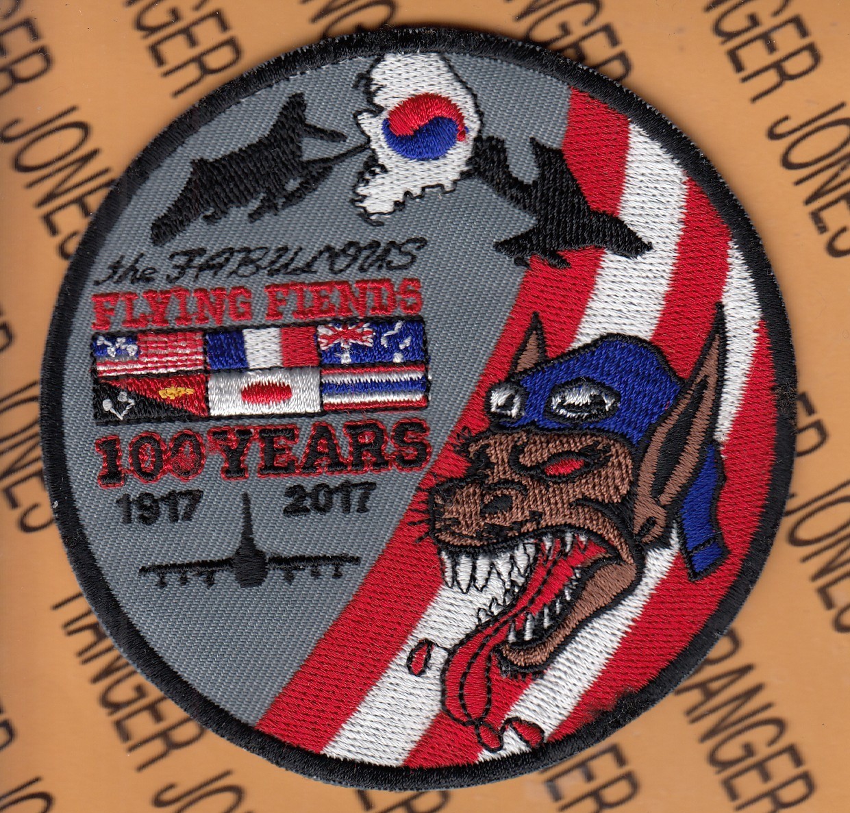 USAF Air Force 36th Fighter Sq FS 100 years FIENDS ~3.75" patch c/e