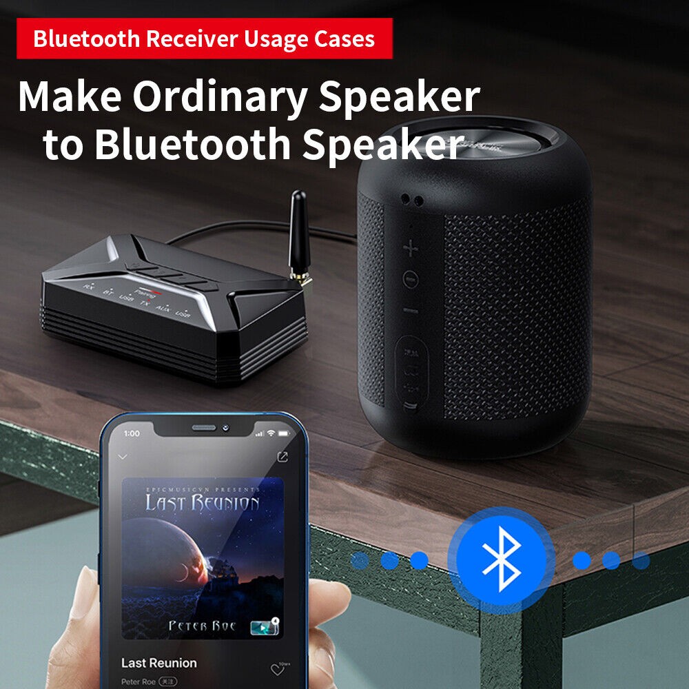 Long Range Bluetooth A2DP/AVCDP Transmitter& Receiver Adapter W/ Charging Cable