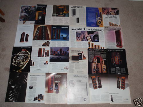 Infinity Speaker Ad Archive on CD,20 Ads, RARE ONES!