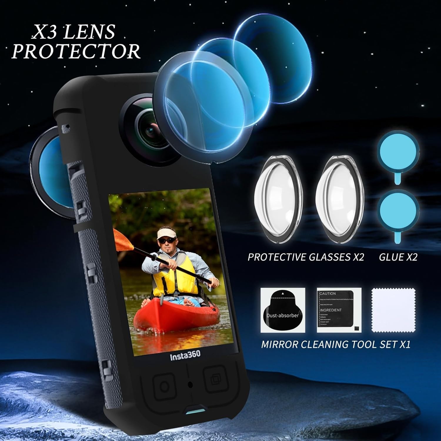 Insta360 X3 Ultimate Protection Bundle: Silicone Case, Screen Protectors & More