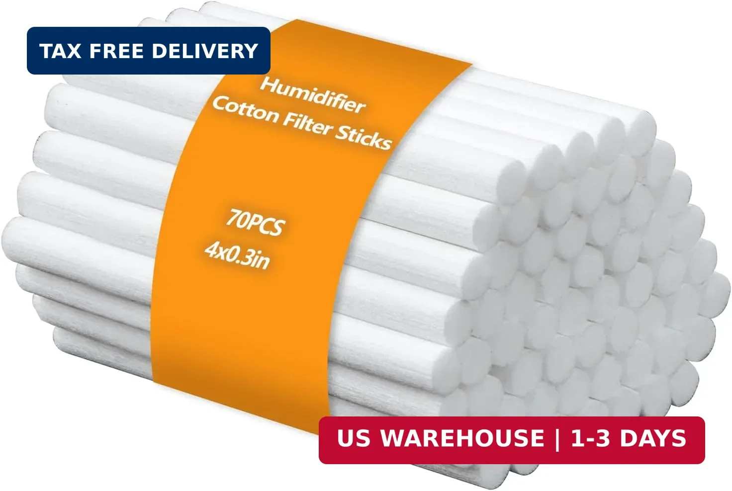 70PCS Humidifier Filter Sticks Refill - Replacement Cotton Wicks for Mini Portab