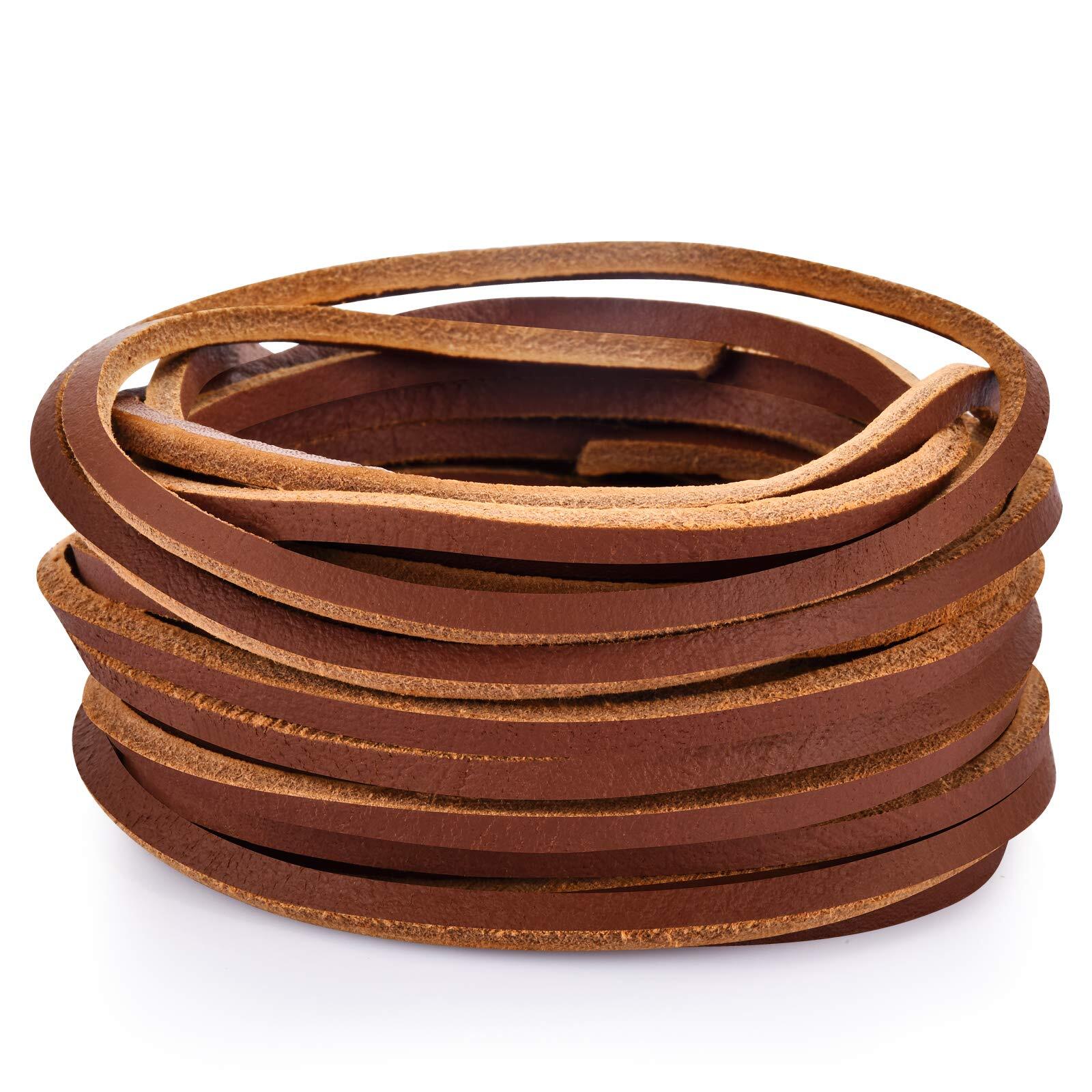 Cordón plano de cuero genuino de 3 mm para hacer cordones de zapatos, 5 yardas