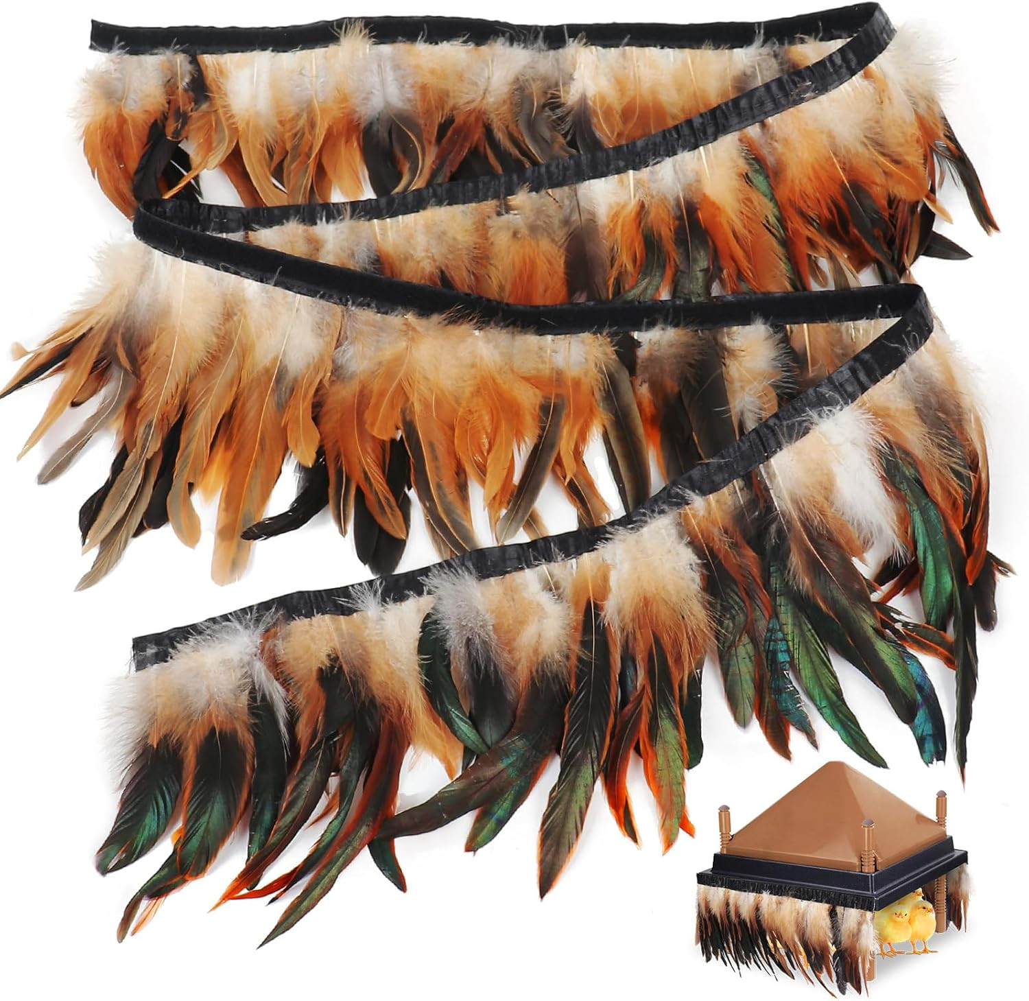 6.5FT Feathers for Chick Brooder Heating Plate,Warm and Secure as They Would und