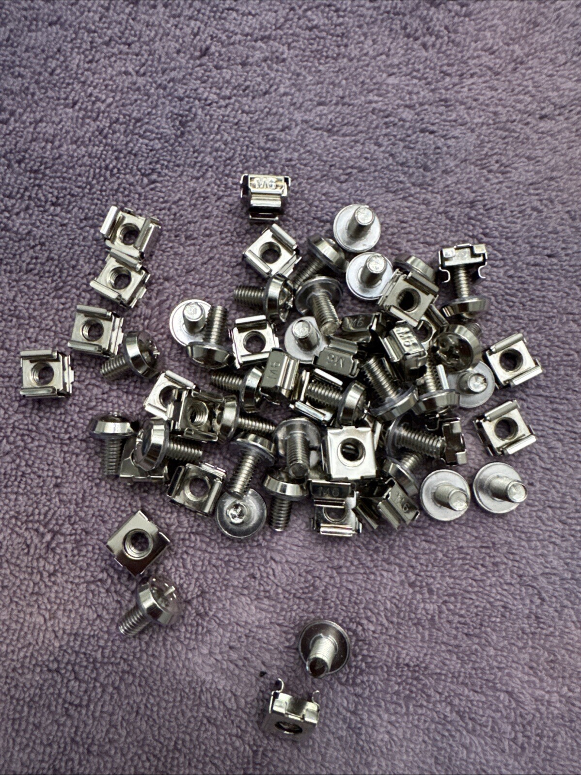 M6 Cage Nuts & Screws for Server Cabinets and Racks - 25 Pk