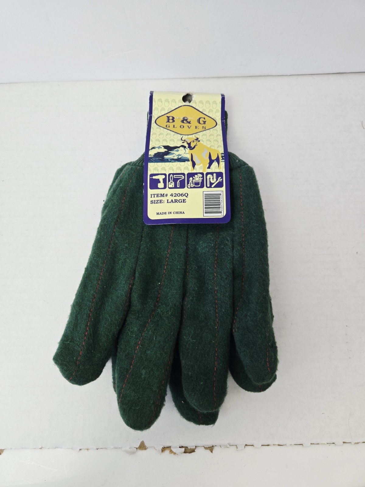 B&G Mens Heavy winter work gloves green sz Large 420Q Nwt