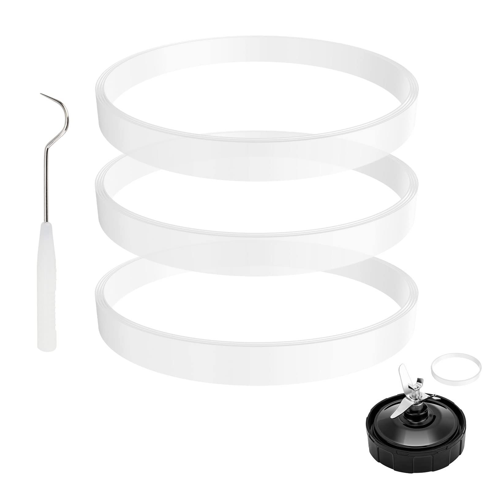 3 Pack Rubber Gaskets Replacement Seal White Ring for Nutri Ninja Blender Rep...