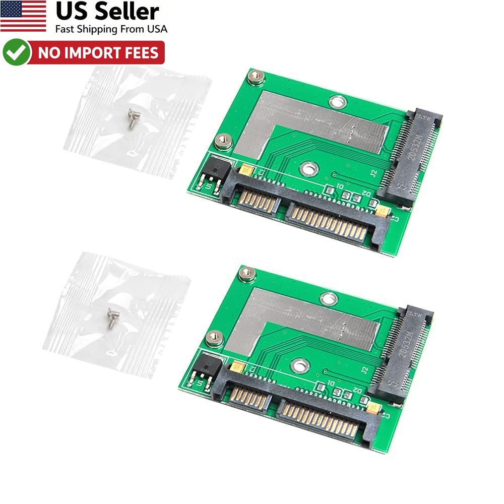 2Pcs Acxico Mini PCIE MSATA SSD to 2.5" SATA 6Gbps Adapter Converter Card Board