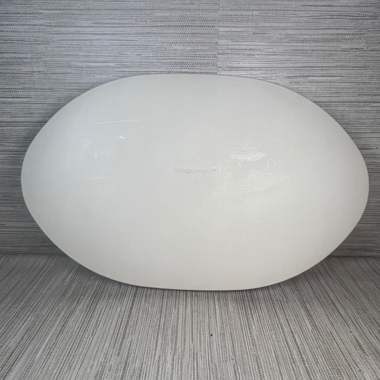 Longaberger Large Oval Basket Protector and Lid Set 40360 40362 Clear White