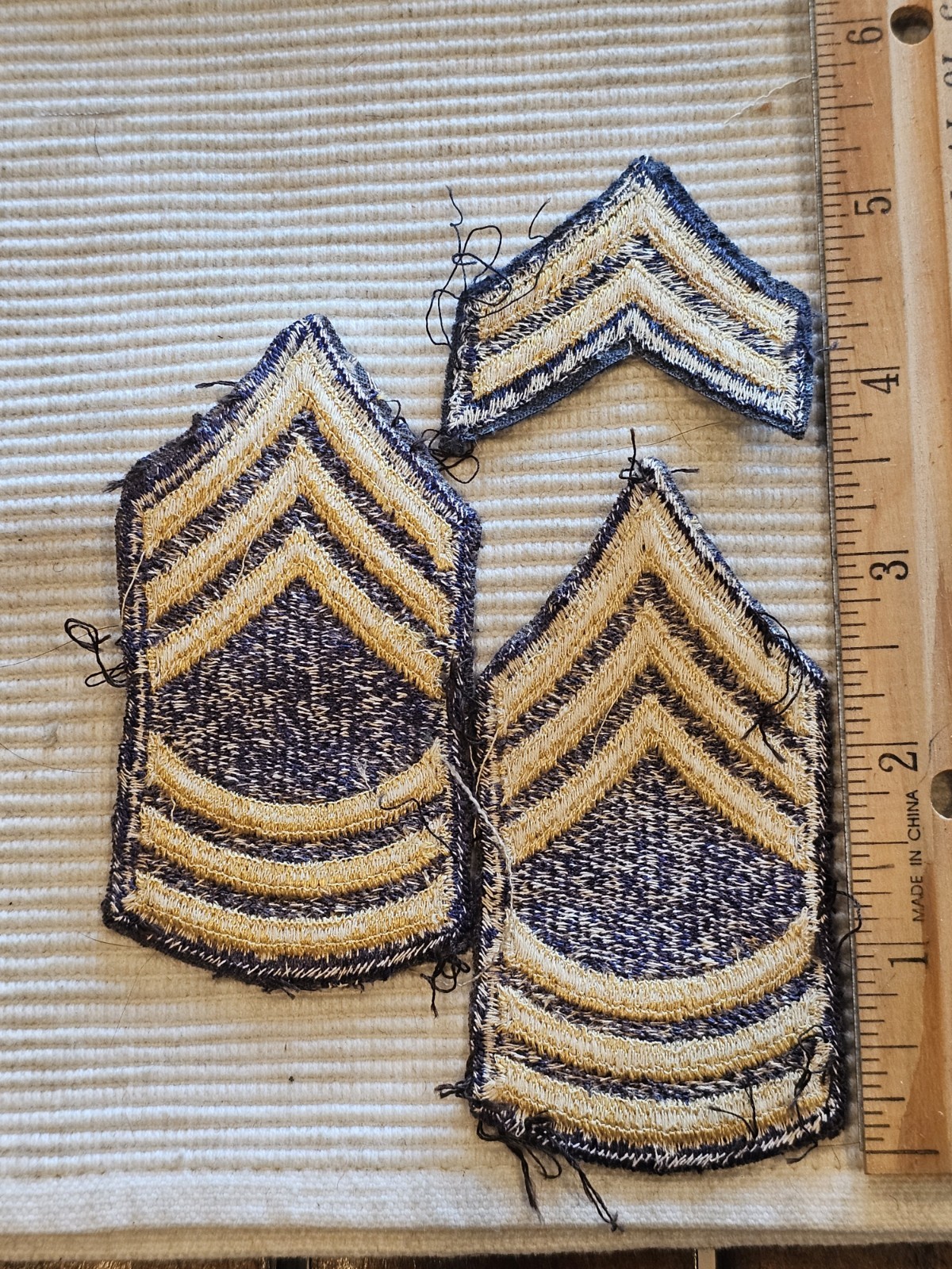 WWII Korean War US Army Blue NCO Sgt Maj Pair Patch Set x3 L@@K!!!